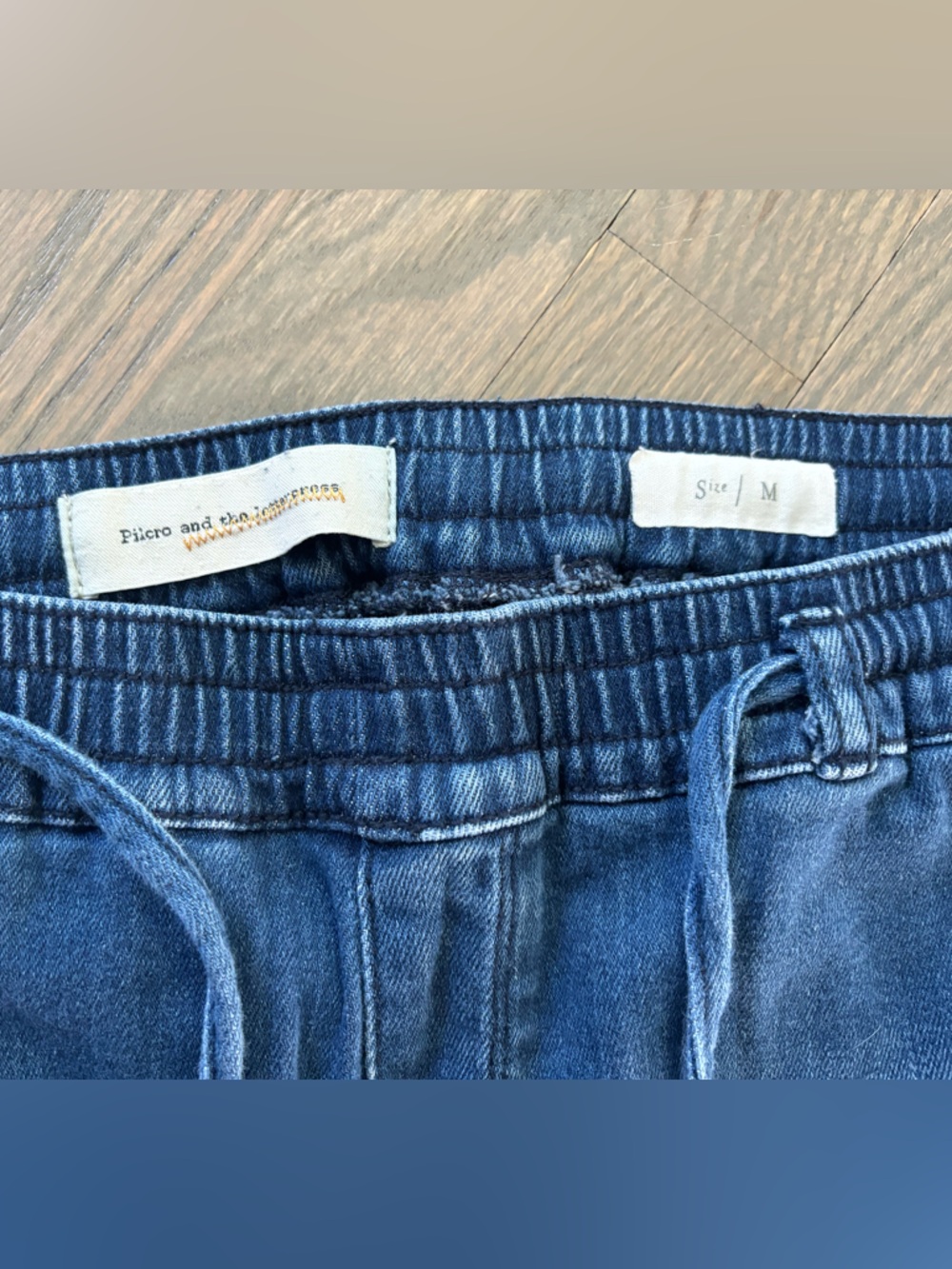 Anthropologie Pilcro Denim Joggers medium wash blue Womens size medium - Picture 7 of 8